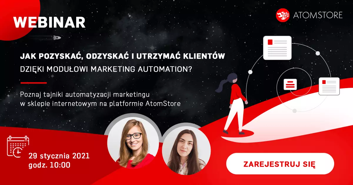 zaproszenie na webinar o tworzeniu kampanii marketing automation w atomstore